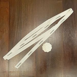 BRAND NEW AUTHENTIC CHANEL RIBBON and CAMELLIA FLOWER 97"